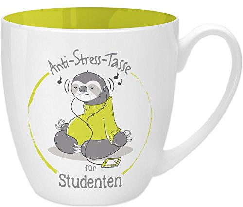 GRUSS & CO Anti-Stress-Tasse Motiv Studenten | Tasse mit Spruch, 45 cl, New Bone China | Geschenk für Ihn | 45500, 1 Stück (1er Pack)