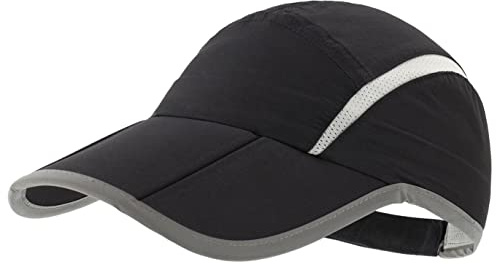 Magracy Unisex Schnelltrocknende Sportmütze Sommer Atmungsaktiv Faltbare Laufmütze mit reflektierender Krempe