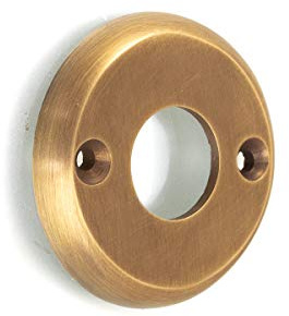 Antikas - Rosette schlicht und schön in Messing patiniert, Klinken-Rosette rund