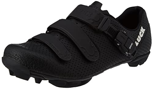 LUCK Zapatillas de Ciclismo MTB ODÍN con Suela de Carbono y Cierre milimétrico de precisión. (46 EU, Negro)