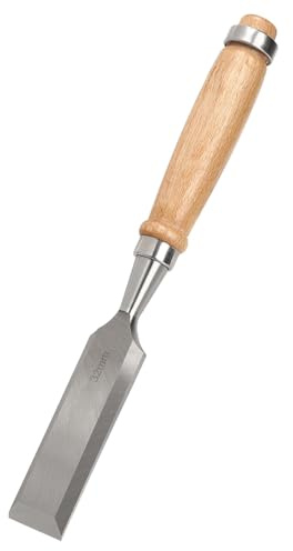 Cincel plano de 32 mm/1.3 pulgadas con mango de madera Kit de cincel para carpintería industrial Herramientas de tallado para artesanos de carpintería