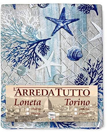 Tex family Telo ARREDO copritutto Gran Foulard COPRILETTO copridivano Tessuto LONETA (Coralli Blu, 2 Piazze)