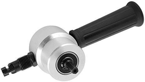 Double Head Sheet Metal Cutter 160A, Dual Head Metal Cutting Tool Power Drill Attachment, 360° Rotating Cutting Head Nibbler Saw Cutter, with Disassembly Wrench.