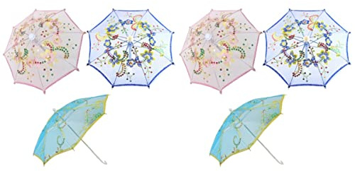 Toyvian Mini Lace Parasol Kids Play Umbrella Toy Embroidery Decorative Prop for Party Photography Dollhouse Accessory Lightweight with Random Patterns