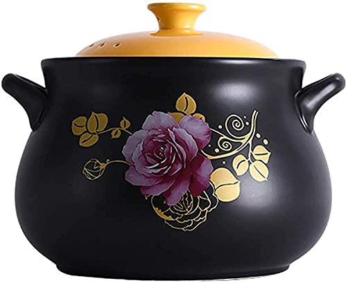Terrakotta Kochtopf Suppe Auflauf Tiefe Keramikauflauf Mit Deckel, Ton -Topf -Erdkochkochkocher Gesunde Kochgeschirrofen (Size : 4.5L)