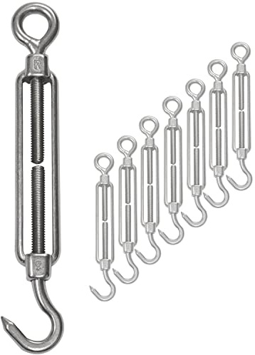 8x Edelstahl Spannschloss Spannschraube Ø6mm M6 Öse+Haken V2A 14-21cm 350kg