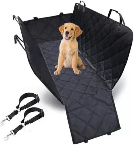 Recalma Couverture pour chien pour banquette arrière de voiture – Protection de coffre, siège imperméable pour chien avec protection latérale, couverture de voiture antidérapante, laisse pour chien,