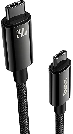 Baseus Cavo USB C a USB C Ricarica Rapida 240W, 1 Metri Cavetto Type-C con PD, Tipo C Cavo per MacBook Air/Pro, iPad Pro 12.9/11/Air/Mini, Dell, HP, Samsung Galaxy S22/21/20, Huawei