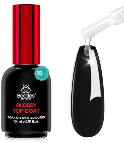 Beetles Gel Top Coat - Extra Glossy Top Coat Gel Polish 15ml, Shine Finish and Long Lasting, Soak Off UV & Nail Lamp DIY Manicure Gift for Women