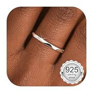 MILACOLATO Bague 925 Argent Pour Femme Bagues Fines En Blanc 18 Carats | 925 Argent Sterling 1,5mm Bague De Promesse Fiançailles Bague taille demi-diamant Cadeau Pour Petite Amie Taille 52-64