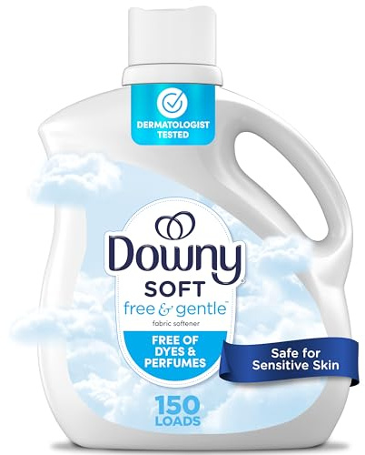 Downy Free & Gentle Liquid Fabric Softener, 111 fl oz, 150 Loads, Hypoallergenic, Sensitive Skin Friendly Fabric Conditioner Liquid