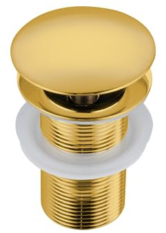 Balneo Click-Clack Ablaufventil Messing ohne Überlauf, Gold | Messing, korrosionsbeständig, Click-Clack, ohne Überlauf, 4 Silikondichtungen, 2 J. Garantie