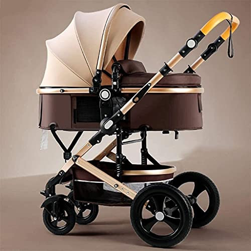 Reise-Kinderwagen für Neugeborene, Kleinkinder, Kinderwagen, Kinderwagen, kompakte Buggy-Kinderwagen, tragbarer Kinderwagen, stoßfest, mit Aluminiumrahmen für Baby G (Goldrohr)