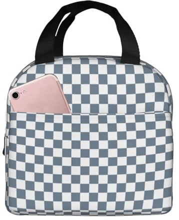 Loncheras aisladas para hombres y mujeres, para el trabajo, gris y blanco, cuadradas, suaves, aisladas, para viajes, a prueba de agua, lonchera pequeña para adultos, para hombres y mujeres, bolsa de
