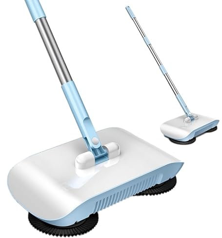 WOHPNLE Macchina per La Pulizia Dei Tappeti 2 in 1, Spazzatrice Manuale, Scopa Aspirapolvere, Potente Aspirapolvere Manuale, Spazzatrice a Spinta, Spazzatrica Versatile con Panno (-3117220158511)