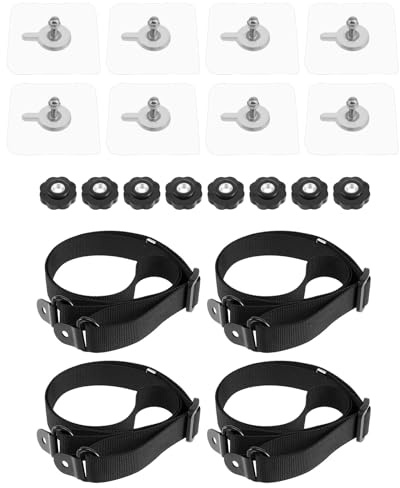 Foppla 4Pcs TV Safety Straps Adjustable TV Harness Prevents Tipping Over Protects TV with Anti Tilt Strap Regulator with Shock Strap for Home Use
