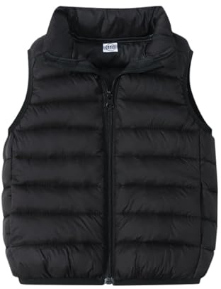 Générique Doudoune sans Manches Fille,Veste Equitation Enfant Fille,Gilet Unisexe pour BéBé, Blousons Hiver sans Manches à Fermeture éClair avec Col Montant Duvet Hiver Matelassé Veste sans Capuche