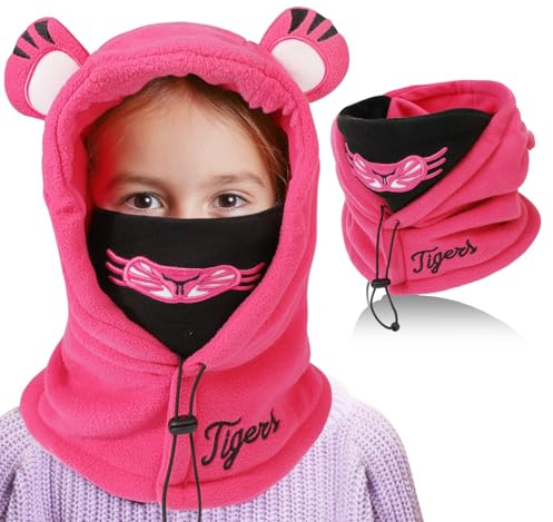 TAGVO Cagoule d'hiver pour Bébé Fille Garçon, Balaclava Casquette Polaire Mignon Animal, Thermique Bonnet Echarpe Hiver, Chaud Cache Oreilles Chapeaux Enfant Ski Snowboard pour Enfant 3 à 10