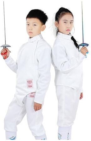 YZMJXNYY Fechtanzug 3-teiliges Set (Hose/Jacke/Weste), Fechtkleidung für Erwachsene Und Kinder, Fechtschutzanzug, 450N，Fechtausrüstung,fürFlorett, Degen, Säbel und Fechten，rechte Hand(52)