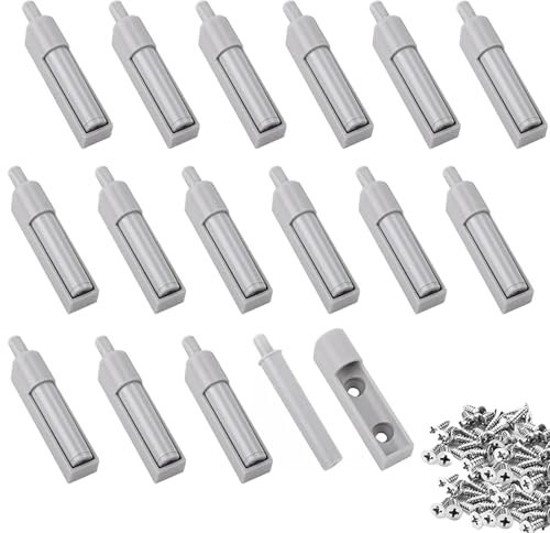 Softclose Nachrüsten, 18 Stück Schranktür Dämpfer, Schubladen Dämpfer, Mit Schrauben, Möbeltürdämpfer, Drucktüröffner, Für Küchenschrank, Büro Türen, Soft Close Nachrüstung (Grau)