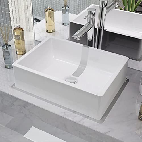ShGaxin Lavabo, Lavabo sobre Encimera, Lavabo Baño, Muebles De Baño, Mueble Lavabo, de cerámica Blanco 41x30x12 cm