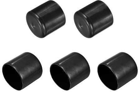 QUARKZMAN 5pcs Protectores de Rosca de Tornillo, 42mm Goma Tapas para Extremos Cubierta de Tapón Redondo de Vinilo para Proteger Roscas Tornillos Tubo Perno, Negro