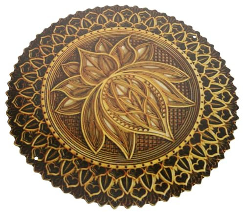 CLISPEED Metall Wanddeko Mandala Rund Metall Wandkunst Blumenmuster Wanddekor Für Wohnzimmer Garten Büro Hotel Rustikale Wanddekoration Schlichte Wandornament