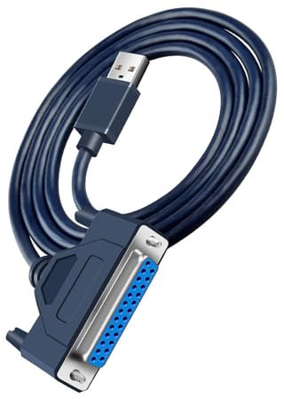 PEILINZE Cable de impresora USB 2.0 a adaptador paralelo DB25 adaptador de cable de impresora paralelo con tornillos de pulgar conectores transferencia de datos