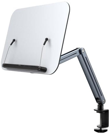 DIEKE Soporte de brazo acrílico para laptop, elevaciones ajustables, soporte para laptop para mejorar las posturas y la lectura, soporte de brazo ajustable