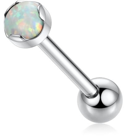 hengkaixuan G23 Titan Zungenring 14 mm–20 mm Innengewinde Knorpel Ohrring Helix Conch Tragus Labret Piercing Schmuck 14G Gerade Zungenstange für Unisex
