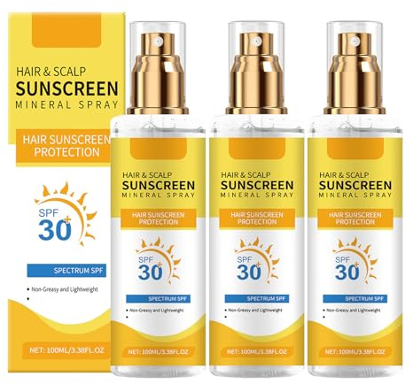Sonnenschutzspray Für Haar Und Kopfhaut, LSF 30, Sonnenschutzspray Für Das Haar, Nicht Fettend, Sonnenschutz Zur Farberhaltung, Feuchtigkeitsspendend, Geeignet Für Strandund Wandern (3PCS)