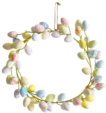 Couronne d'œufs de Pâques colorés pour porte d'entrée, décoration d'intérieur, cadeaux de printemps, couronnes de Pâques pour porte d'entrée