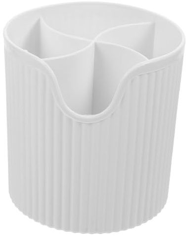 Organizador de Maquillaje Compartimentos, Soporte de Pp Blanco | Caja de Apertura Amplia, Estilo Sencillo y Delicado, para Brochas y Delineador, Uso en Tocador