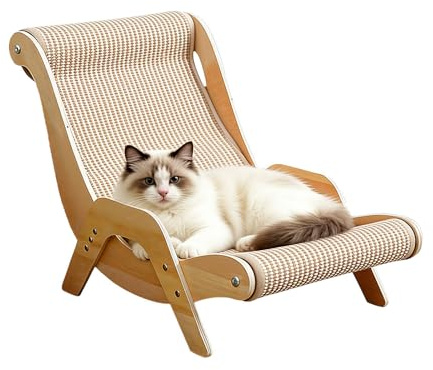 Extra Large Cat Scratching Lounge - Multi-Layer Solid Wood & Sisal, XXL Cat Scratcher and Bed for Large Cats, Furniture Protector with 110lb Capacity