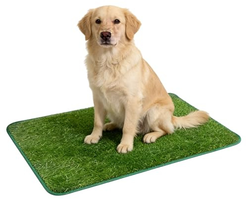 YUDAWN 60 x 90cm Dog Grass Pee Pad, Artificial Grass Rug Turf for Dogs Reusable Fake Grass Pee Pads Replacement Dog Toilet Grass for Dogs Potty Training Floor Protection Indoor and Outdoor