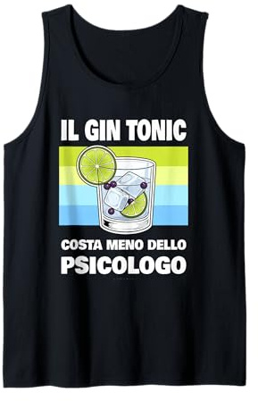 Maglietta Gin Tonic Divertente - Costa Meno dello Psicologo Canotta