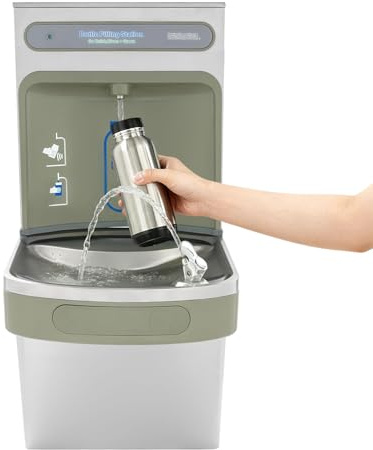 sjcdicnj Wall Mounted Water Fountain with Bottle Filling Station,Induction Water Cooler Dispenser, High Capacity Cooling, Hands-Free Automatic Instant Water Dispenser1.32-1.8gal/min Flow