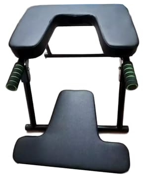 Yoga Inversion Stol Med Handtag, PU-kuddar Yoga Nackstödsbänk, Fot Up Trainer Huvudstående Pall, For Styrkebalansträning(Black)