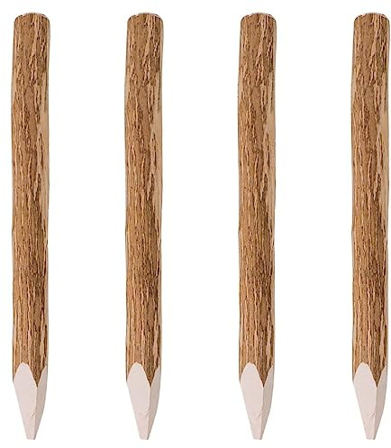 Teenpull Zaunpfosten Haselholz 90 cm mit Spitzen Enden, 4 Stück, robust und langlebig für Gartenzaun, Sichtschutzzaun, Metallzaun, Drahtzaun, Weidezaun, Grundstücksabsicherung