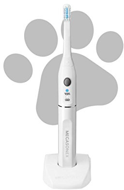 Megasonex M8 Ultraljudstandborste även för hund och katt – med extra viloläge utan vibrationer för små och stora hundar eller katter – inkl. 2 borsthuvuden
