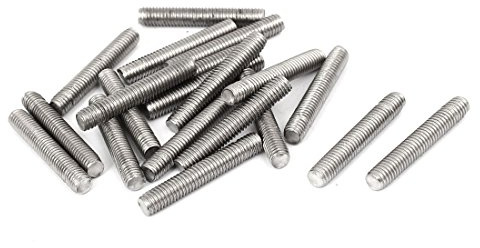 sourcing map 20 Stück Gewindestangen M5x30mm Edelstahl 304 Gewindestift Metrischem Vollgewinde Bar Gewindestäbe für Befestigung CNC-Werkzeugmaschinen 3D-Drucker Industrie Geräte