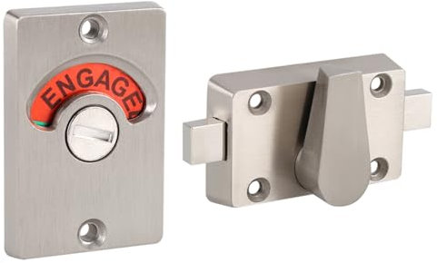 Tür-Zusatzschloss Indikator Edelstahl Sichtschutz Bolt Badezimmer Public WC-Schloss-Verriegelung OF139 SchiebeschildVacant Engaged + Schrauben