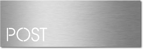 MOCAVI 250 - Targhetta per cassetta delle lettere con scrittaPost, in acciaio INOX V4A, autoadesiva, design moderno