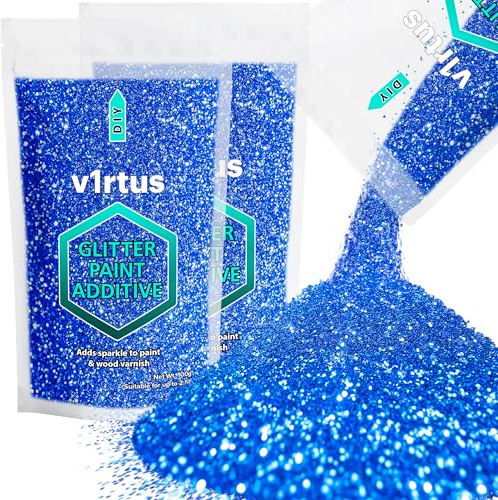 Sapphire Blue Glitter Paint Additive 200g | Additive for Glitter Paint Walls, Add to Interior & Exterior Paint, Emulsion, Varnish | v1rtus