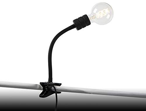 Qazqa - Moderne Klemmlampe schwarz mit Flexarm - Cavalux - Stahl Länglich - LED geeignet E27