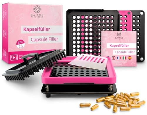 MAISON NATURELLE® Machine de remplissage de capsules taille 0 avec instructions détaillées – remplisseuse de capsules gélulier 00 gélulier the capsule machine machine capsule gélules