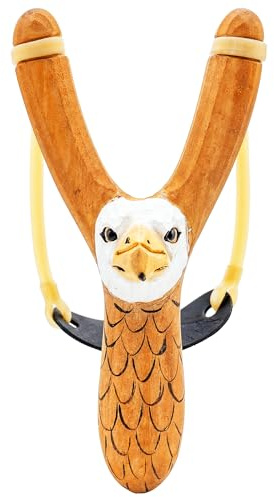 Pixelstudio Lance-pierre pour enfants avec motifs d'animaux en bois - Cadeau pour garçon - Aigle
