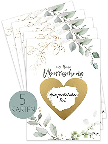 HIMMEL.HERZ.PAPIER Rubbellose selber machen - Zum Beschriften - 5er Set GrünGold