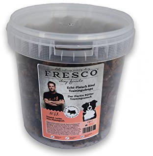 Fresco Dog Martin Rütter Trainingsdrops Rind 1kg-Eimer | Trainingssnack für Hunde | gesund und natürlich | getreidefrei | ohne künstliche Zusätze | Made in Germany