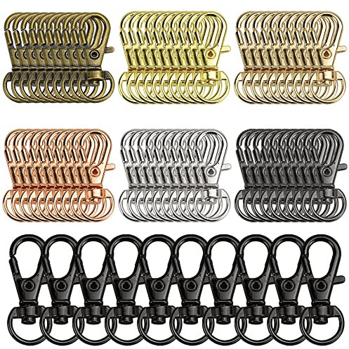 CODIRATO 70 Stück Drehverschlüsse Karabiner Haken Set Zinklegierung Schlüsselringe Drehbarer Schlüsselanhänger Drehkarabiner Karabiner Verschlüsse für Schlüsselanhänger, Schlüsselbänder, 7 Farben